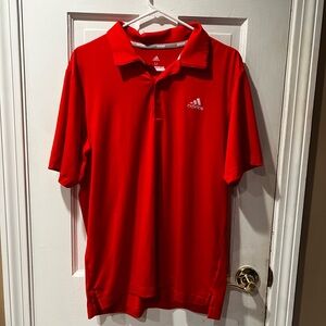 Adidas Men's Red Golf Polo Shirt | Performance Activewear (Medium)